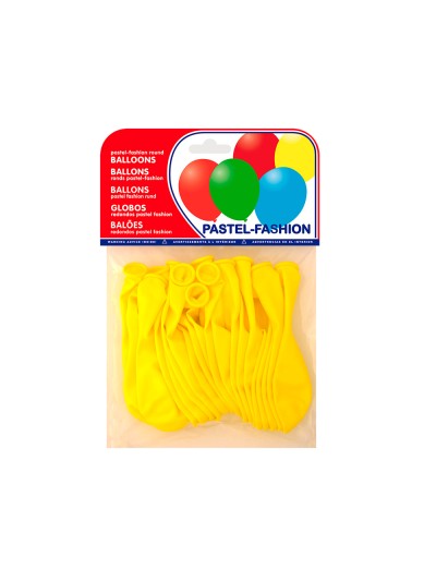 Globo 100% latex biodegradable pastel amarillo bolsa de 20 unidades