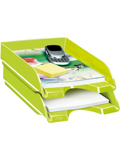 Bandeja sobremesa cep plastico verde 257x348x66 mm