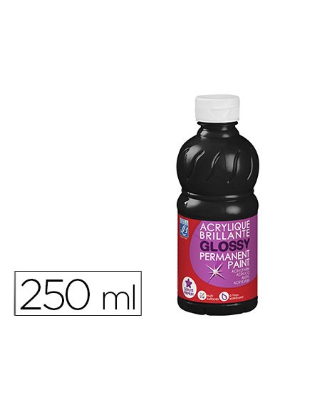 Pintura acrilica l&b brillo negro bote de 250 ml