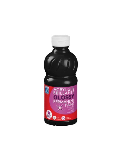 Pintura acrilica l&b brillo negro bote de 250 ml