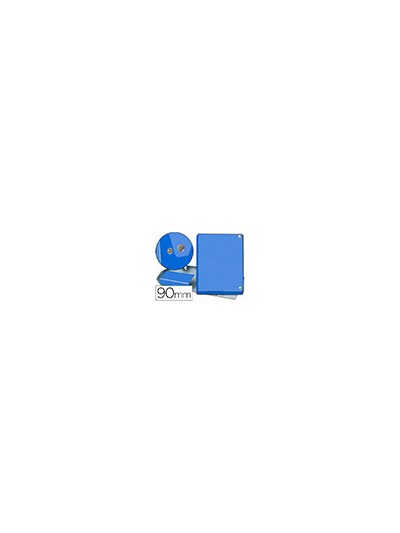 Carpeta proyectos pardo folio lomo 90 mm carton forrado azul con broche