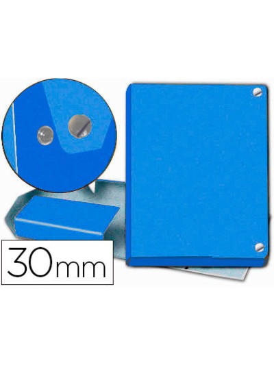 Carpeta proyectos pardo folio lomo 30 mm carton forrado azul con broche