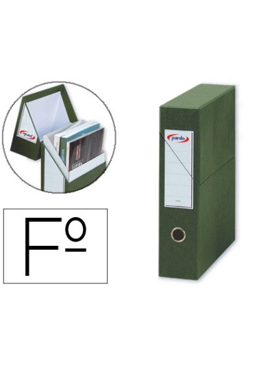 Archivador con tapa pardo carton forrado ollao lomo din a4 80 mm color verde 335x250x80 mm