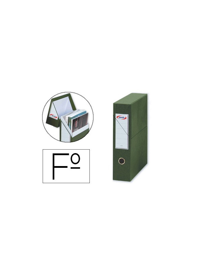 Archivador con tapa pardo carton forrado ollao lomo din a4 80 mm color verde 335x250x80 mm Archivador con tapa pardo carton forrado ollao lomo din a4 80 mm color verde 335x250x80 mm