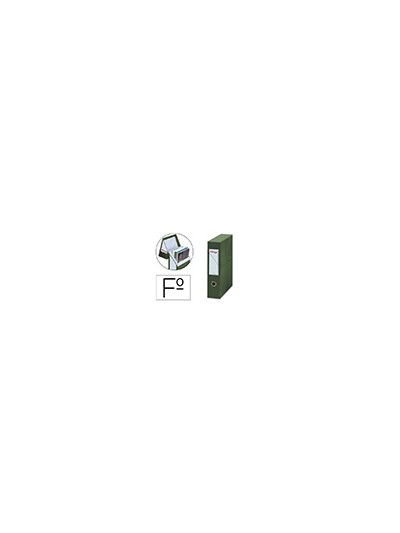 Archivador con tapa pardo carton forrado ollao lomo din a4 80 mm color verde 335x250x80 mm
