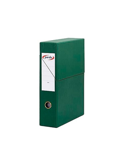 Archivador con tapa pardo carton forrado ollao lomo din a4 80 mm color verde 335x250x80 mm