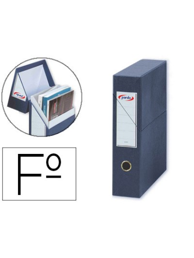 Archivador con tapa pardo carton forrado ollao lomo din a4 80 mm color azul 335x250x80 mm