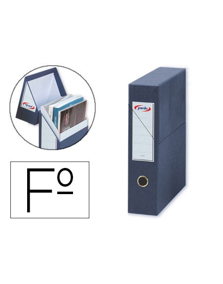 Archivador con tapa pardo carton forrado ollao lomo din a4 80 mm color azul 335x250x80 mm