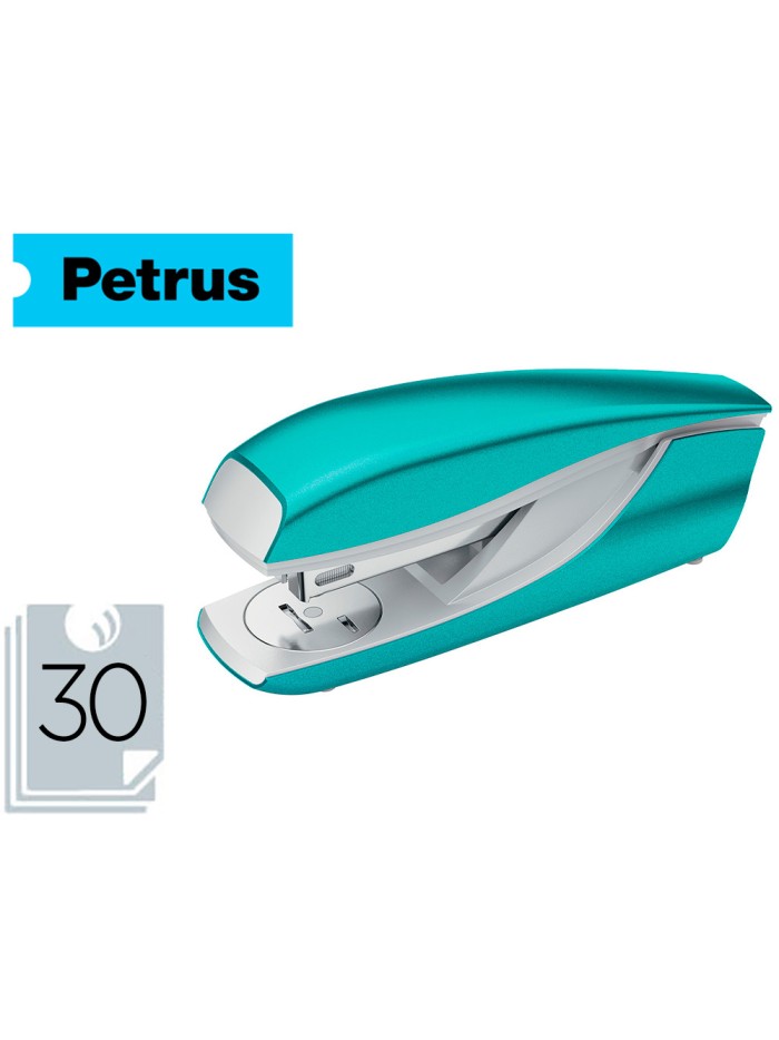 Grapadora petrus mod 635 petrus wow turquesa metalizada capacidad 30 hojas Grapadora petrus mod 635 petrus wow turquesa metalizada capacidad 30 hojas
