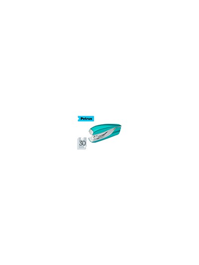 Grapadora petrus mod 635 petrus wow turquesa metalizada capacidad 30 hojas