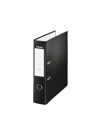Archivador de palanca esselte carton forrado pvc folio lomo de 75 mm con rado negro
