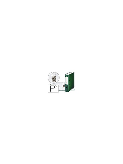 Archivador de palanca esselte carton forrado pvc folio lomo de 75 mm con rado verde