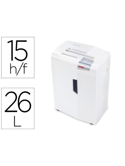 Destructora de documentos hsm shredstar x15 capacidad de corte 15h en particulas destruye grapas clips cd y tarjetas