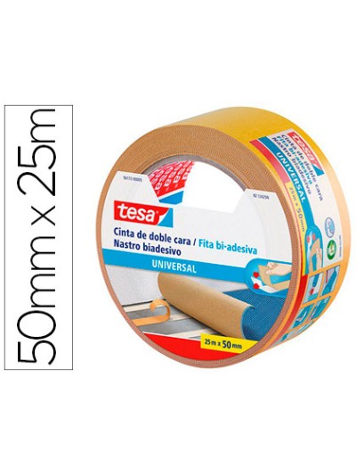 Cinta adhesiva tesa doble cara universal 25 mt x 50 mm