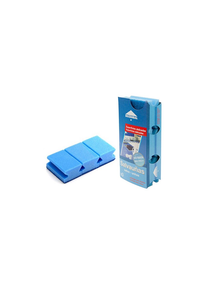 Estropajo salvauñas azul bicapa pack de 3 unidades