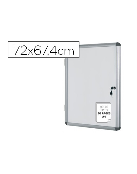 Vitrina de anuncios bi-office fondo magnetico extraplana de interior 720x674 mm