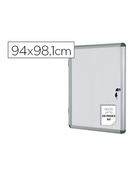 Vitrina de anuncios bi-office fondo magnetico extraplana de interior 940x981 mm