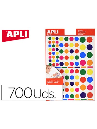 Gomets apli autoadhesivo formas surtidas multicolor blister de 6 hojas