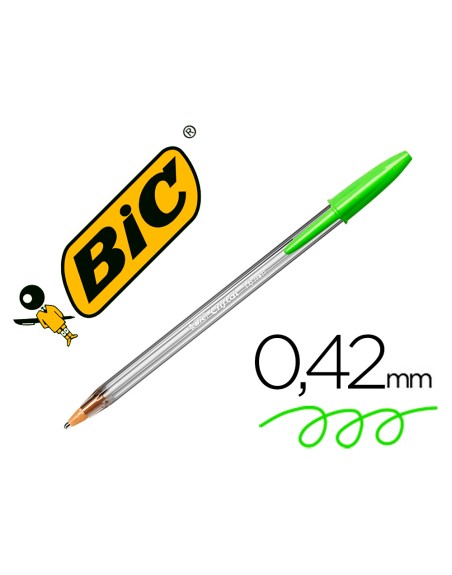 Boligrafo bic cristal fun verde lima punta 1,6 mm