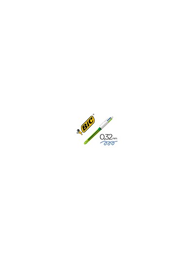 Boligrafo bic cuatro colores azul / negro / rojo / amarillo fluor punta media 1 mm