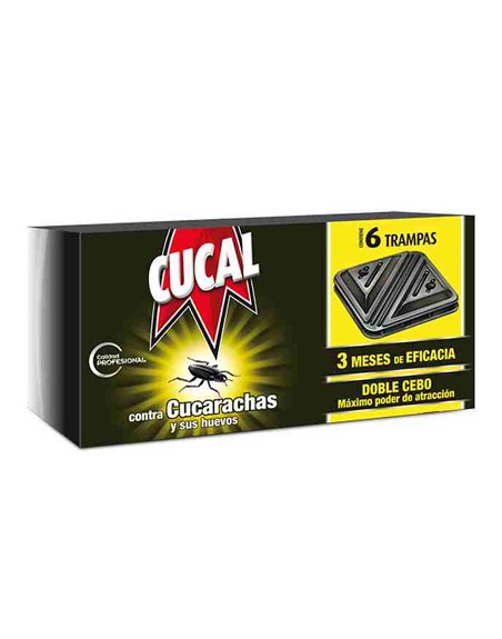 Trampa cucal contra cucarachas y huevos doble cebo 3 meses de eficacia pack de 6 trampas