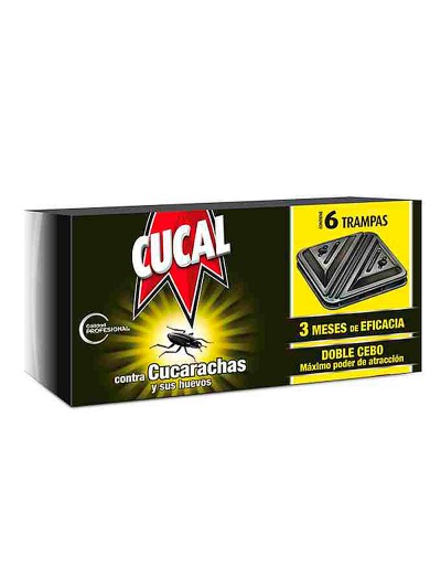 Trampa cucal contra cucarachas y huevos doble cebo 3 meses de eficacia pack de 6 trampas