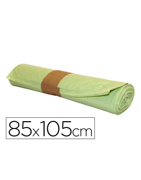 Bolsa basura industrial amarilla 85x105cm galga 110 rollo de 10 unidades