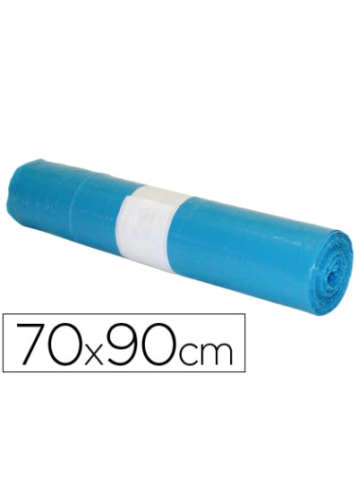 Bolsa basura industrial azul 70x90cm galga 110 rollo de 10 unidades