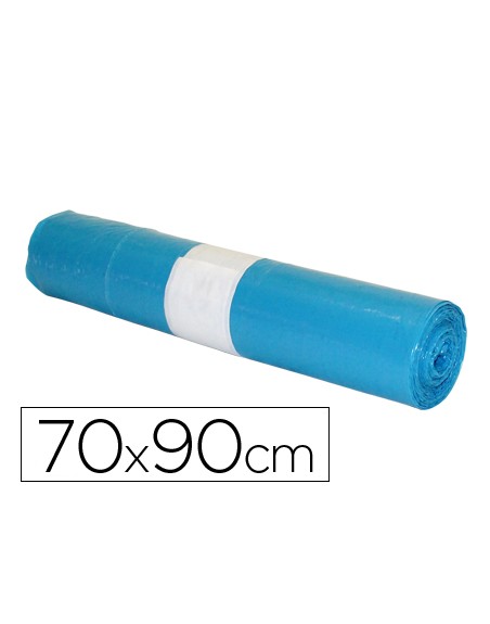Bolsa basura industrial azul 70x90cm galga 110 rollo de 10 unidades