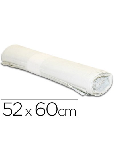 Bolsa basura domestica blanca 52x60cm galga 70 rollo de 20 unidades
