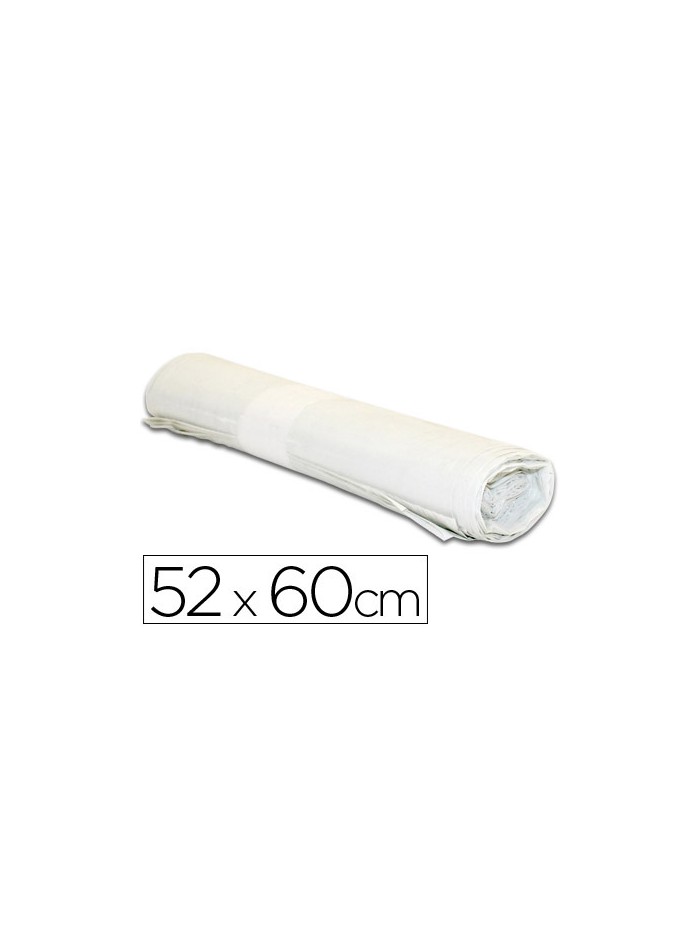 Bolsa basura domestica blanca 52x60cm galga 70 rollo de 20 unidades Bolsa basura domestica blanca 52x60cm galga 70 rollo de 20 unidades