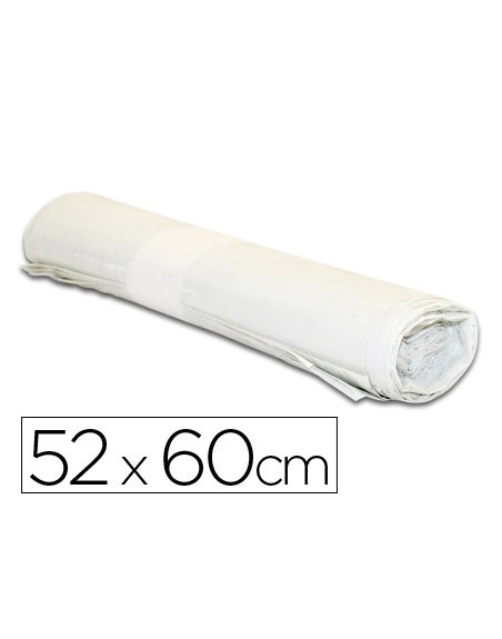 Bolsa basura domestica blanca 52x60cm galga 70 rollo de 20 unidades