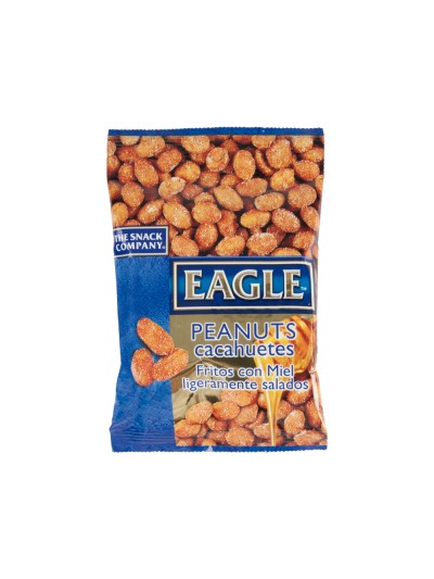 Cacahuetes fritos con miel eagle snacks ligeramente salados bolsa 75 gr