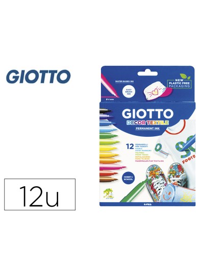 Rotulador giotto decor textile para camisetas 12 colores
