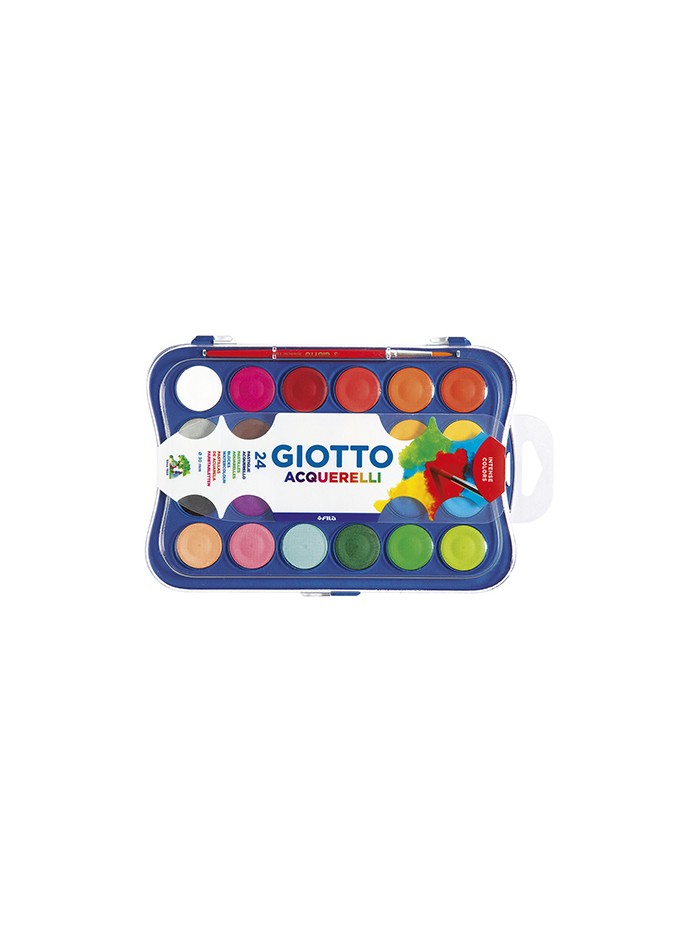Acuarela giotto 24 colores con pincel estuche de plastico Acuarela giotto 24 colores con pincel estuche de plastico