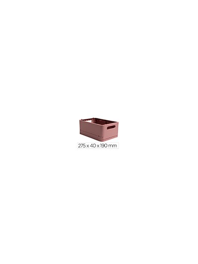 Caja multiusos exacompta smart case din a5+ plastico reciclado plegable color rosa viejo 275x40x190 mm