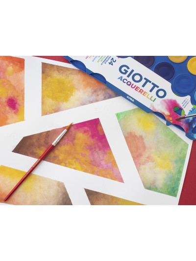 Acuarela giotto 24 colores con pincel estuche de plastico