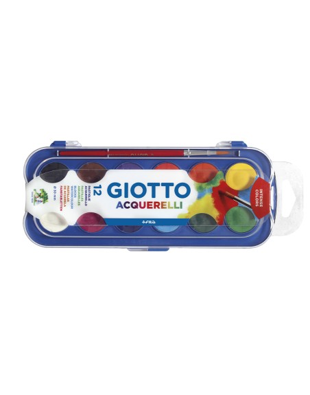 Acuarela giotto 12 colores con pincel estuche de plastico