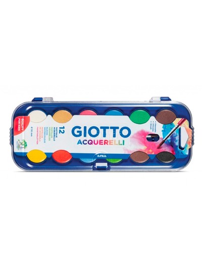 Acuarela giotto 12 colores con pincel estuche de plastico