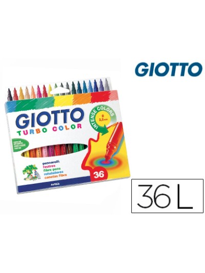 Rotulador giotto turbo color caja de 36 colores