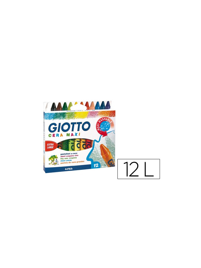 Lapices cera giotto maxi caja de 12 colores surtidos Lapices cera giotto maxi caja de 12 colores surtidos
