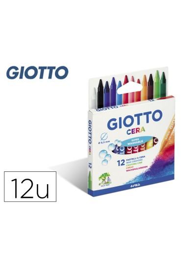 Lapices cera giotto caja de 12 colores surtidos