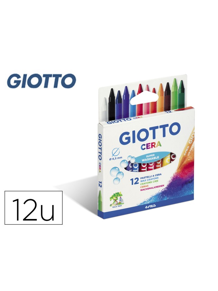 Lapices cera giotto caja de 12 colores surtidos Lapices cera giotto caja de 12 colores surtidos
