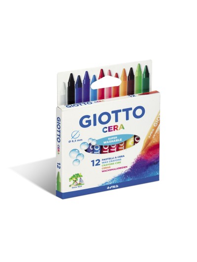 Lapices cera giotto caja de 12 colores surtidos