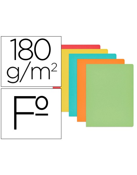 Subcarpeta cartulina gio folio colores surtidos 180 180 gr/m2 paquete de 50 unidades