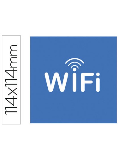 Etiqueta adhesiva apli de señalizacion simbolo wifi 114x114 mm