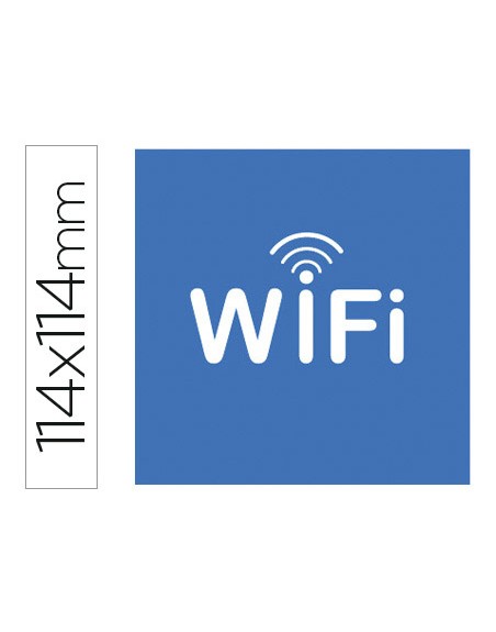 Etiqueta adhesiva apli de señalizacion simbolo wifi 114x114 mm