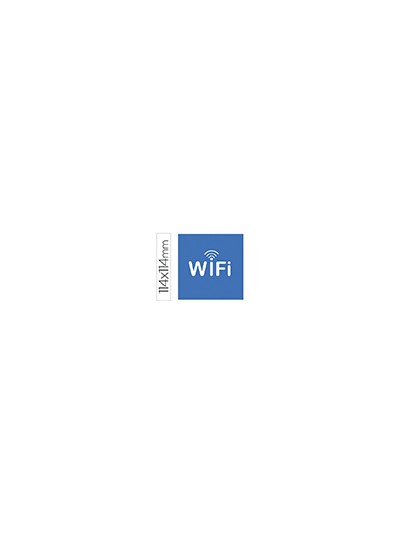Etiqueta adhesiva apli de señalizacion simbolo wifi 114x114 mm