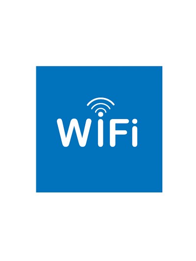 Etiqueta adhesiva apli de señalizacion simbolo wifi 114x114 mm
