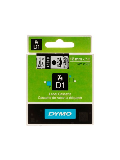 Cinta dymo negro transparente 12mm x7 mt d1